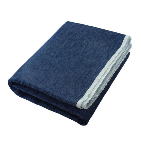 linen deck towel dark blue